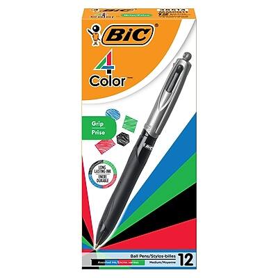 BIC Color  
Grip Prise  
Ball Pen/Stylos-billes  
12  
Long Lasting Ink / Encre Durable  
Assorted Colors / Couleurs Assorties  
Black, Blue, Green, Red  
Ball Pen/Stylos-billes