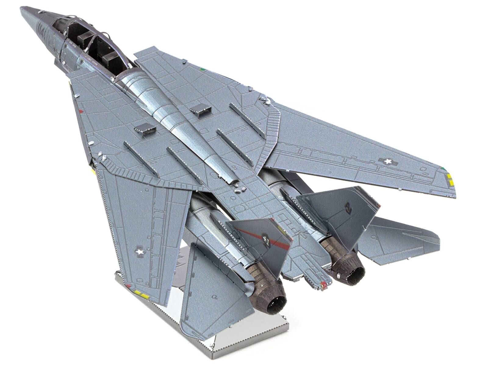 Back. Metal Earth - Model Kit Grumman F-14 Tomcat Fighter Aircraft "United States Navy" (Challenging Difficulty) Steel Model by Metal Earth - Silver.