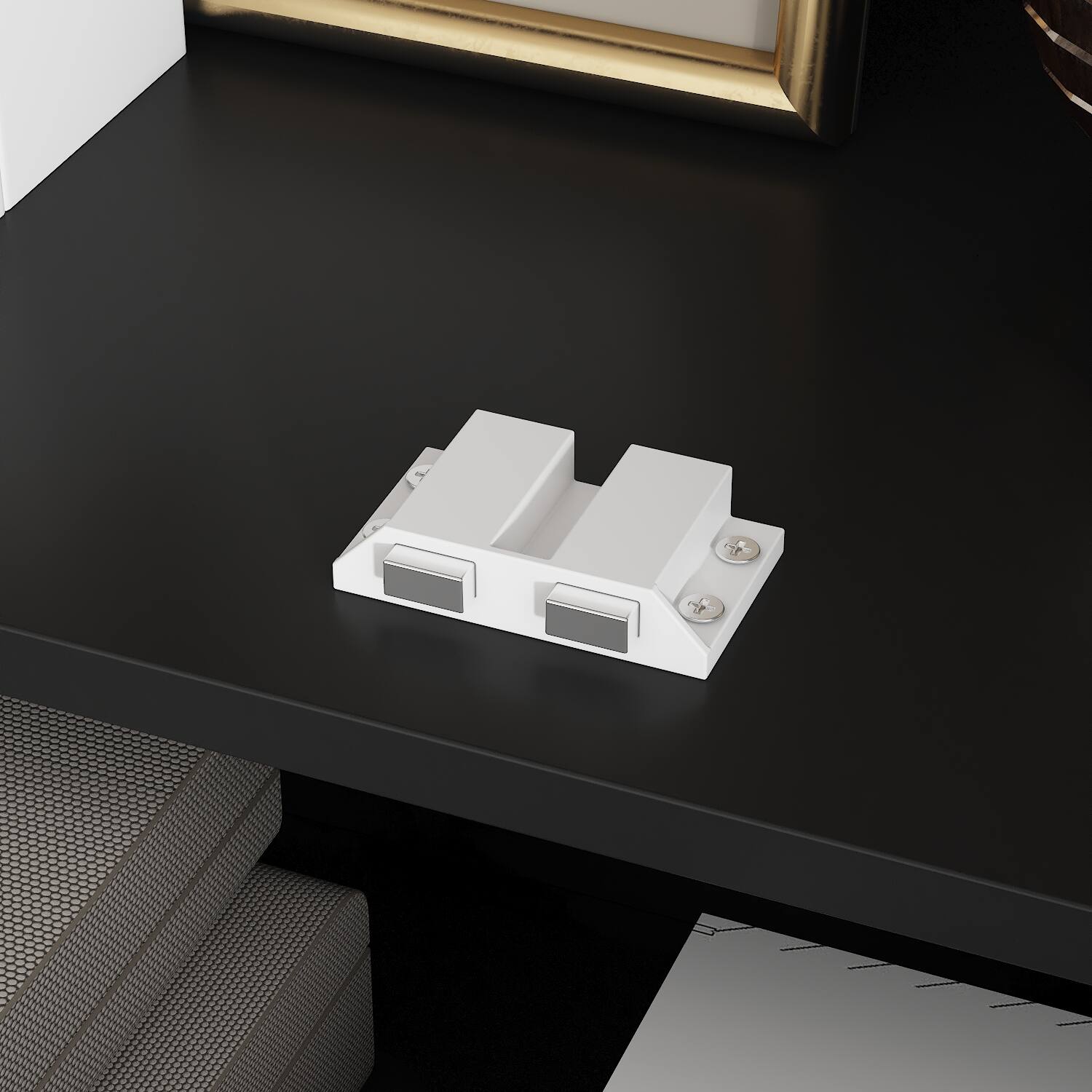 Alt View 4. Famapy - Luxury Tempered Glass Display Cabinet – Modern Showcase Bookcase with Drawers for Art, Books, and Collectibles - Black.