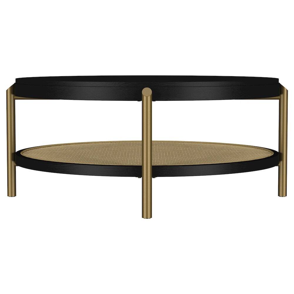 Alt View 1. Coaster Co. of America - Arini Round Coffee Table With Storage Shelf Black - Black.