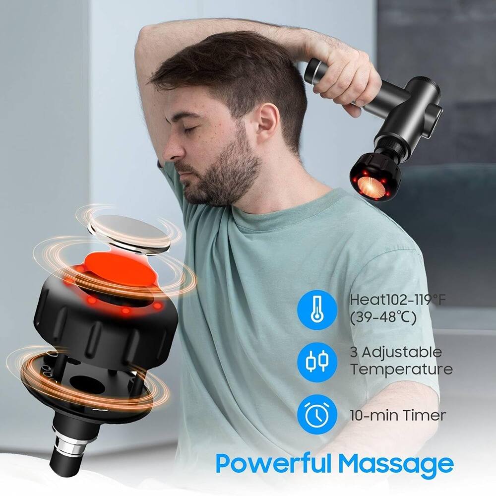 Heat 102-119°F (39-48°C)  
3 Adjustable Temperature  
10-min Timer  
Powerful Massage