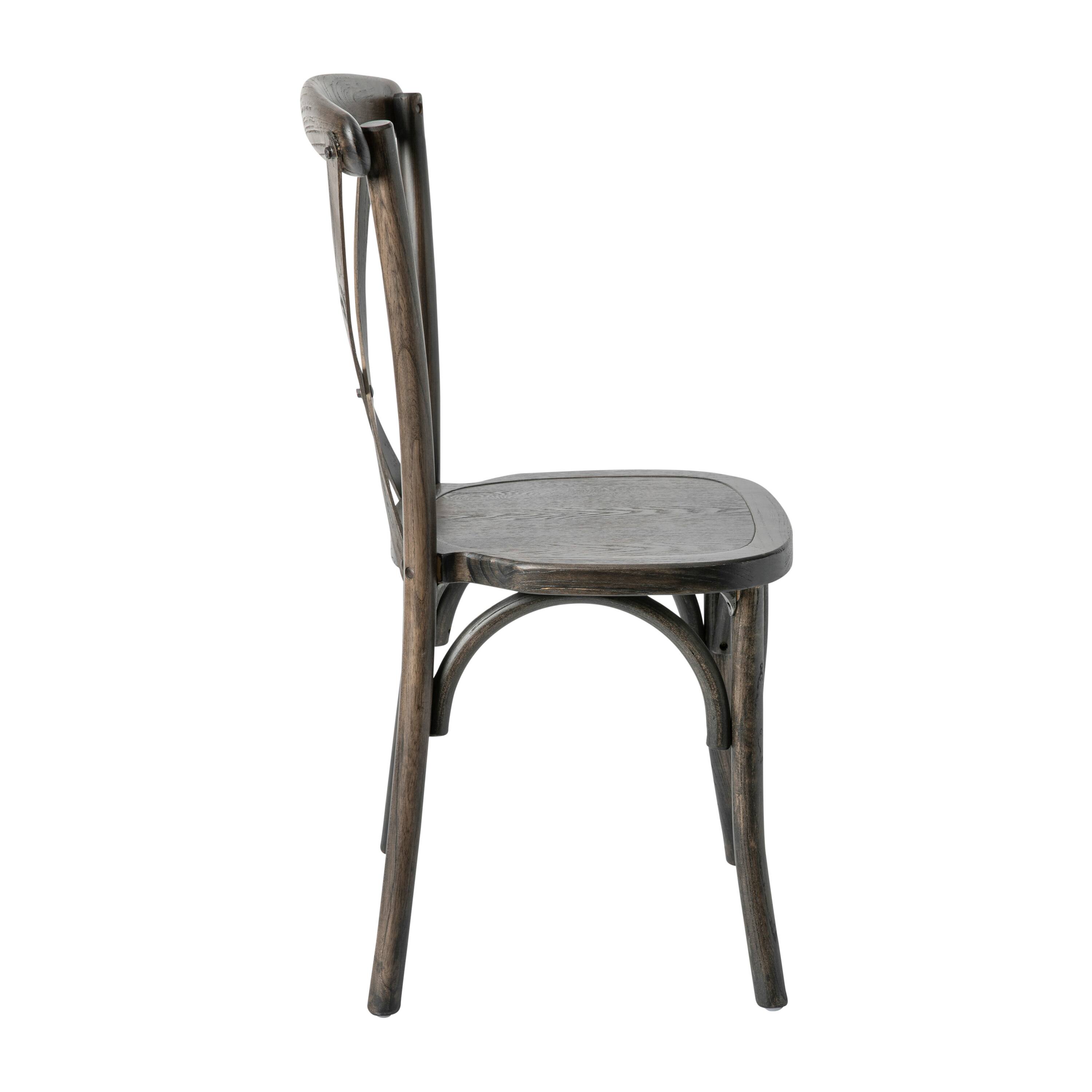 Alt View 8. Emma + Oliver - Stackable Wood Cross Back Dining Chair - Early American.