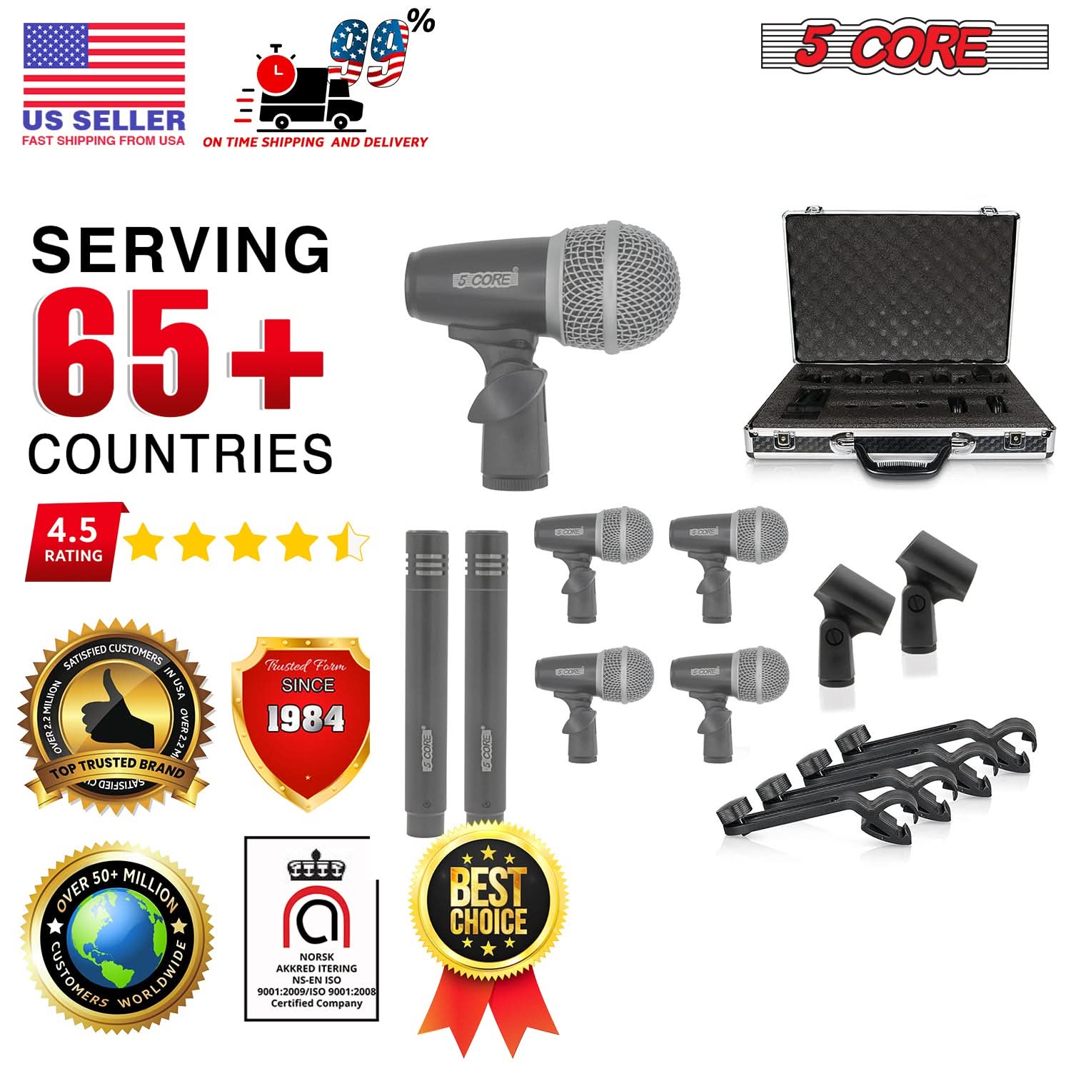 US SELLER  
FAST SHIPPING FROM USA  
ON TIME SHIPPING AND DELIVERY  

SERVING  
65+ COUNTRIES  

4.5 RATING  

SATISFIED CUSTOMERS  
TOP TRUSTED BRAND  

TRUSTED FORM SINCE 1984  

OVER 50+ MILLION CUSTOMERS WORLDWIDE  

BEST CHOICE  

5 CORE  

AKKREDITIERING  
NS-EN ISO 9001-2009/15001.2008  
Certified Company  

5 CORE