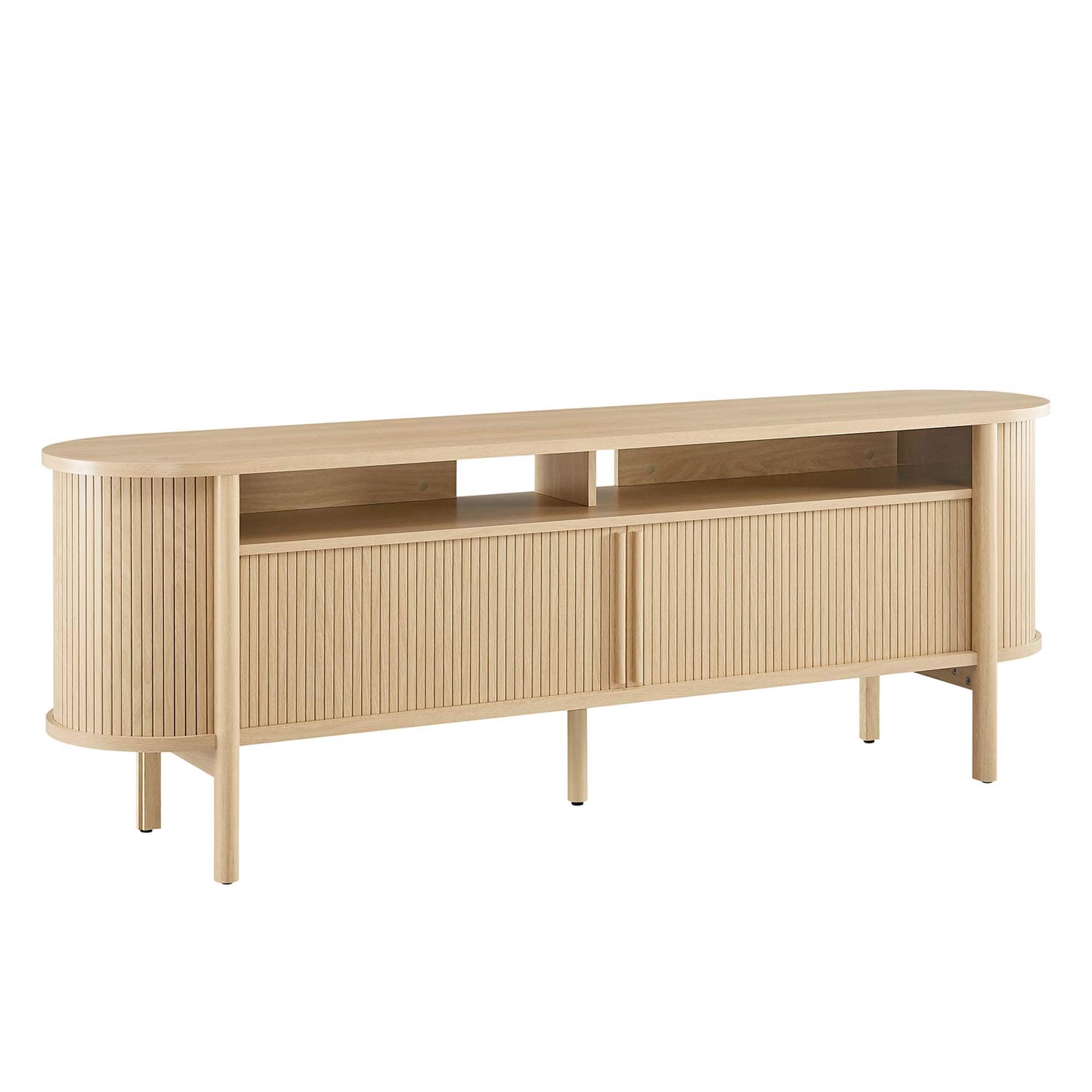 Cadence 71" Curved TV Stand by Modway - Oak