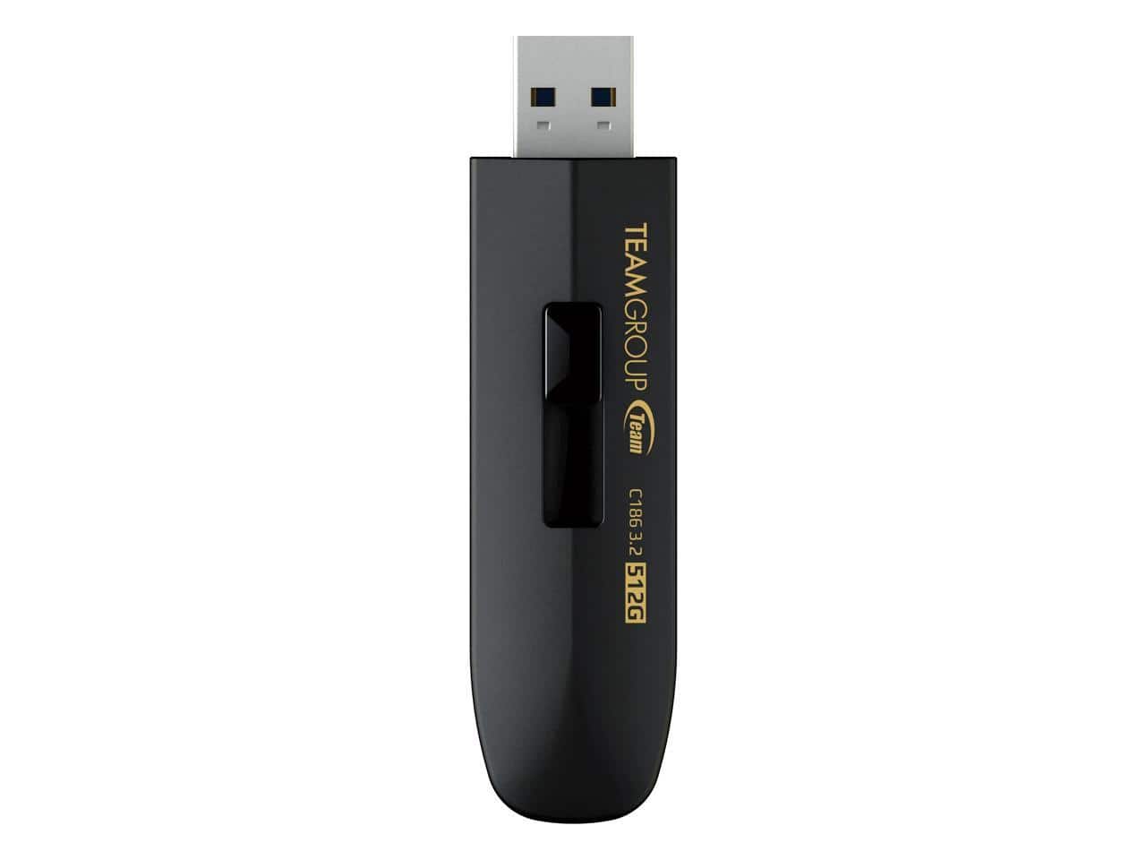 Team Group - 512GB C186 USB 3.2 Gen 1 Flash Drive (TC1863512GB01) - Black