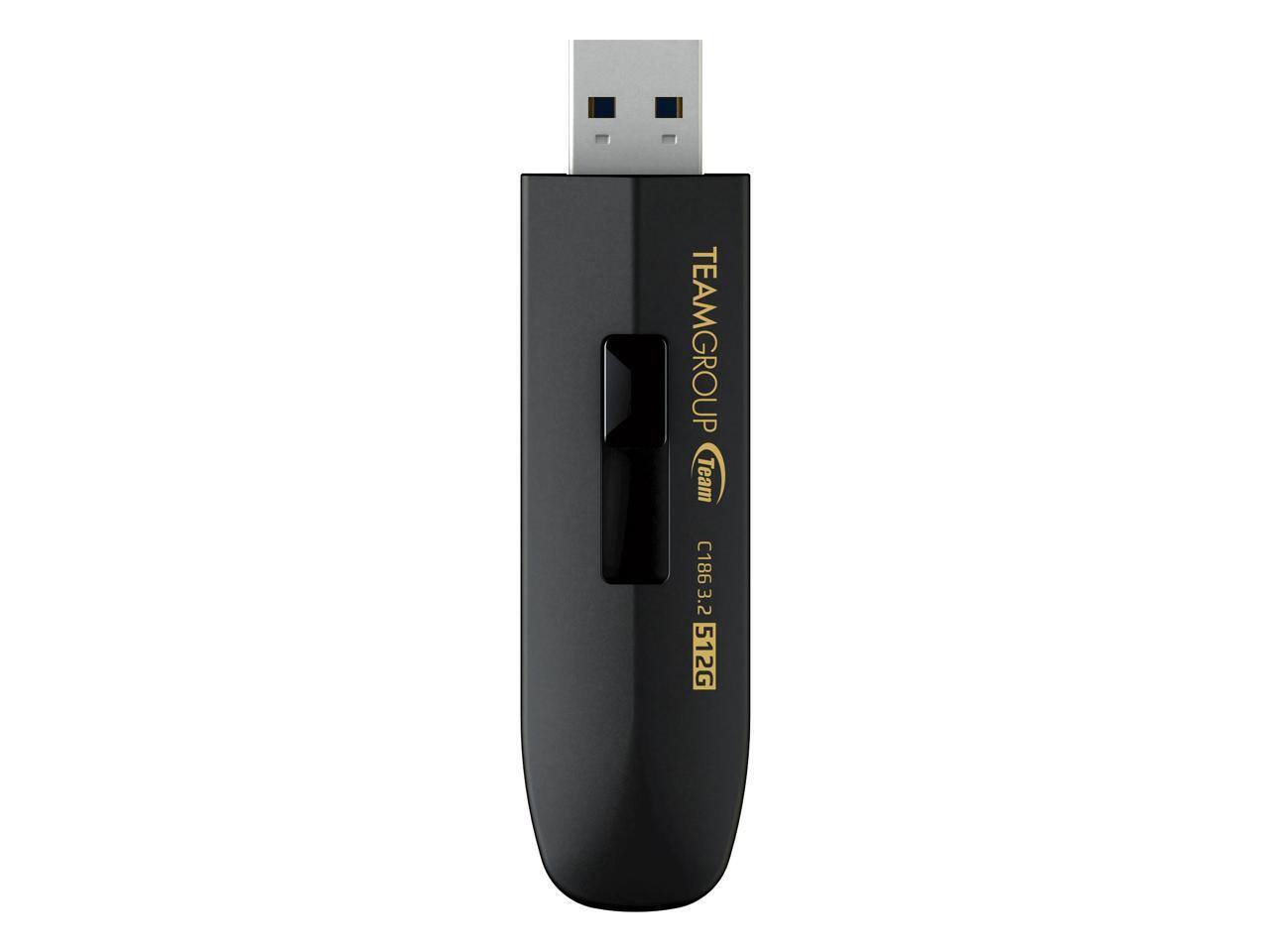Team Group - 512GB C186 USB 3.2 Gen 1 Flash Drive (TC1863512GB01) - Black
