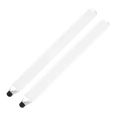 Front. Unique Bargains - 2pcs High Sensitivity Universal Stylus Pens for Touch Screen Devices, Phone, Tablet, Laptop - White.