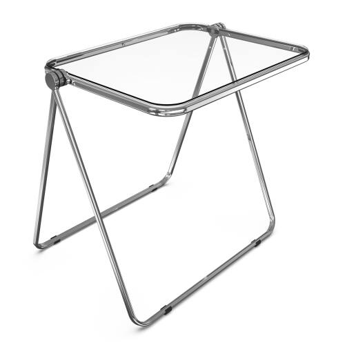Alt View 1. Winado - Portable Folding Acrylic Table Small TV Tray for Snack Dinner on Couch, Tiny Foldable Desk for Indoor Office Small Space - Transparent.