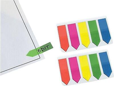Alt View 1. Redi-Tag - Arrow Flags, Assorted Colors, 0.47" Wide, 50 Flags/Pad, 5 Pads/Pack - Blue, Green, Orange, Pink, Yellow.