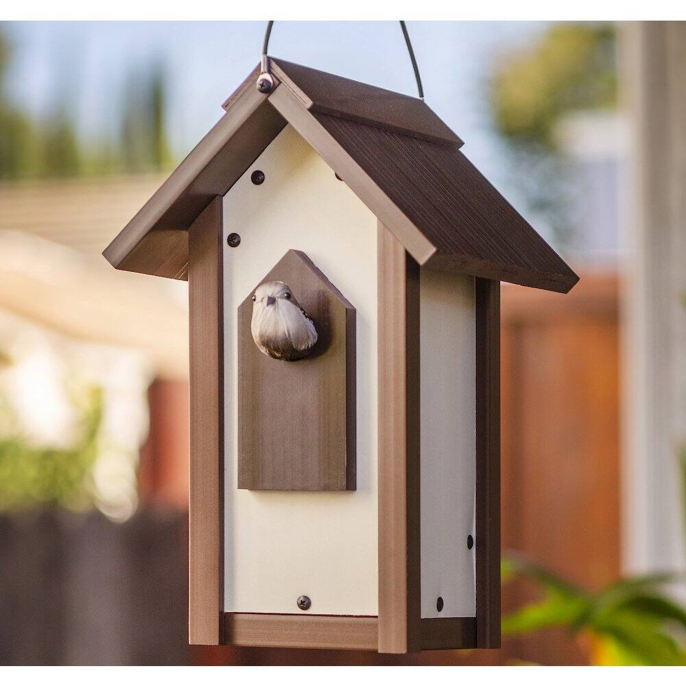 Angle. New Age Pet - ECOFLEX Feathered Friends A-Frame Retreat Bird Feeder - Small - RHBAF44-09S.