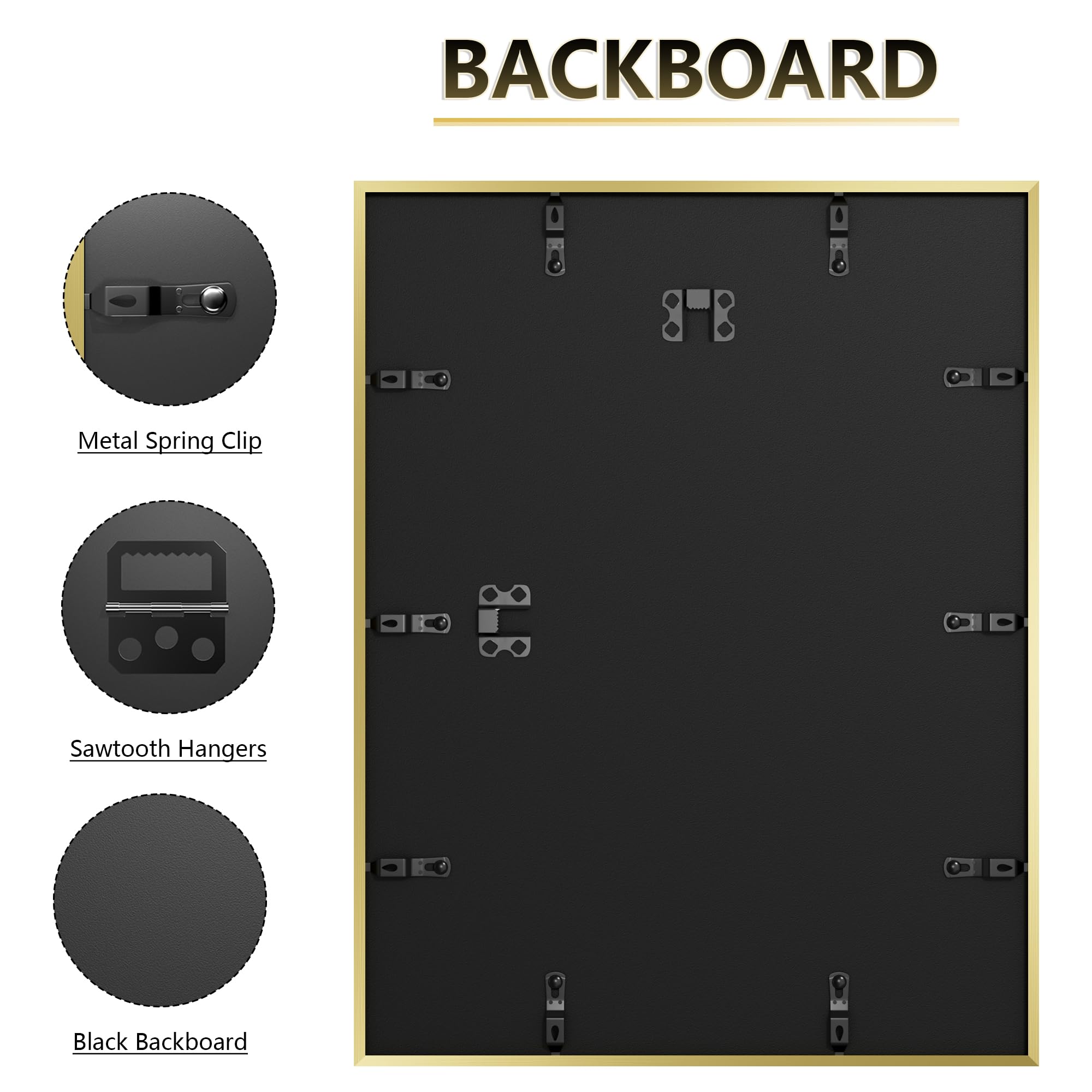 BACKBOARD

Metal Spring Clip

Sawtooth Hangers

Black Backboard