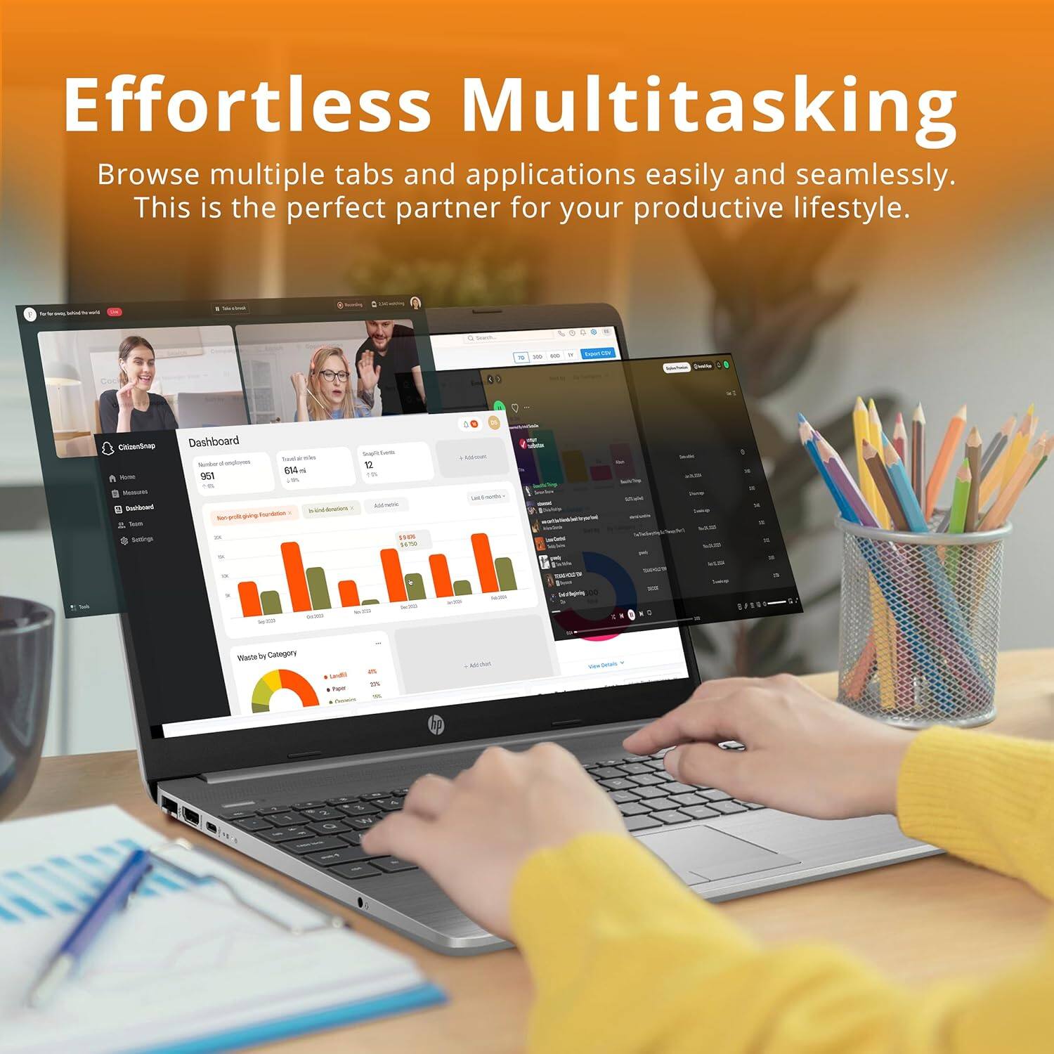 Effortless Multitasking
Browse multiple tabs and applications easily and seamlessly. This is the perfect partner for your productive lifestyle.