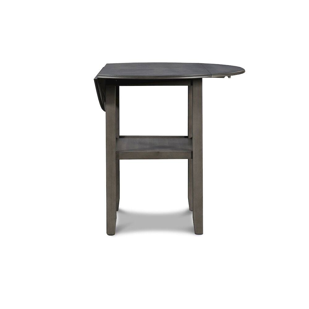 Alt View 3. New Classic Furniture - Gia 3-Piece 42" Wood Counter Drop Leaf Table Set - Grey.