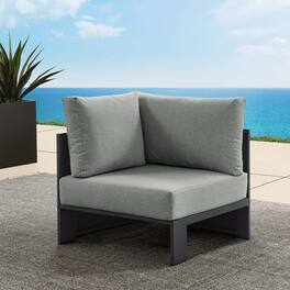 Tahoe Outdoor Patio Powder-Coated Aluminum Modular Corner Chair by Modway - Gray Gray