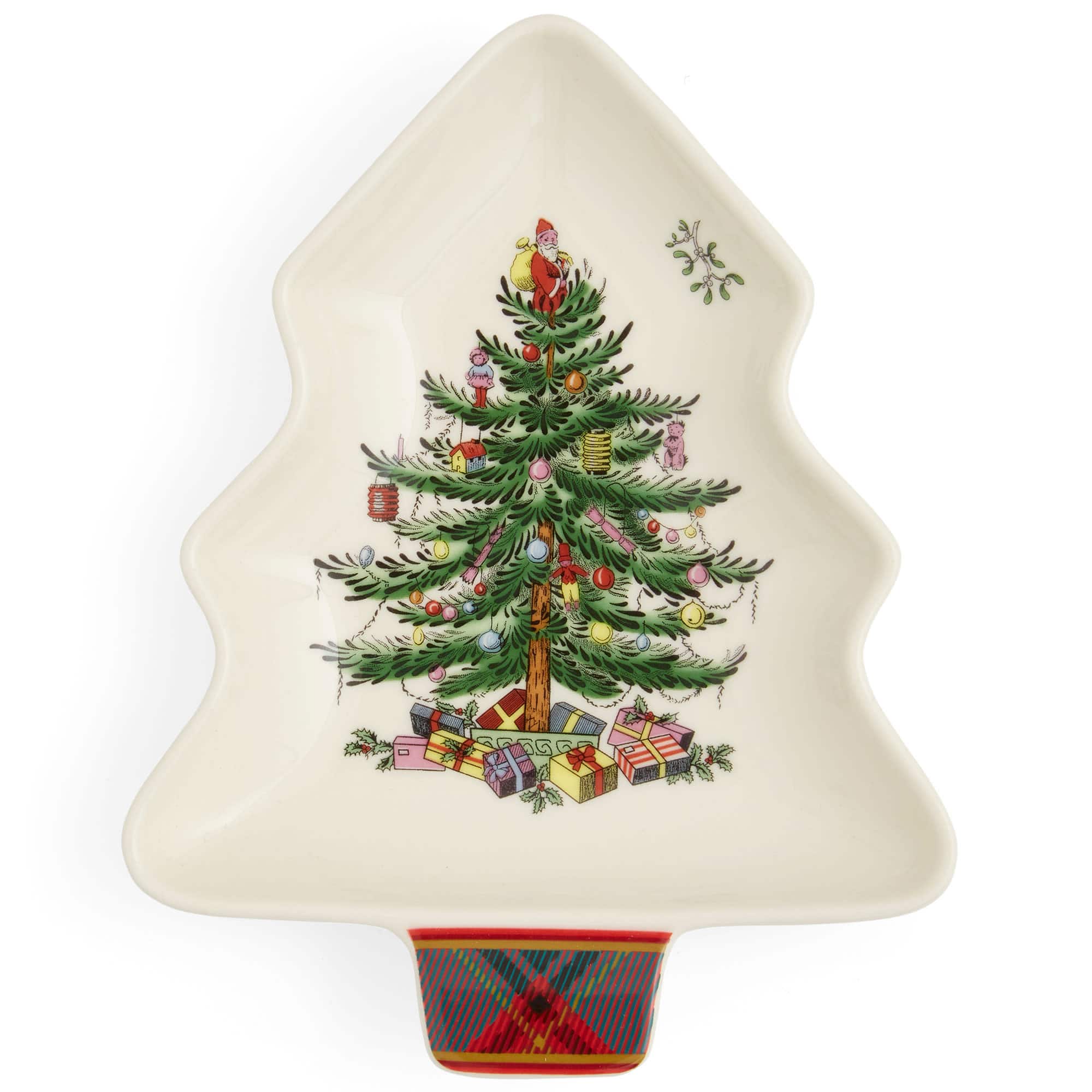 Spode - Christmas Tree Tartan Spoon Rest - Multicolored
