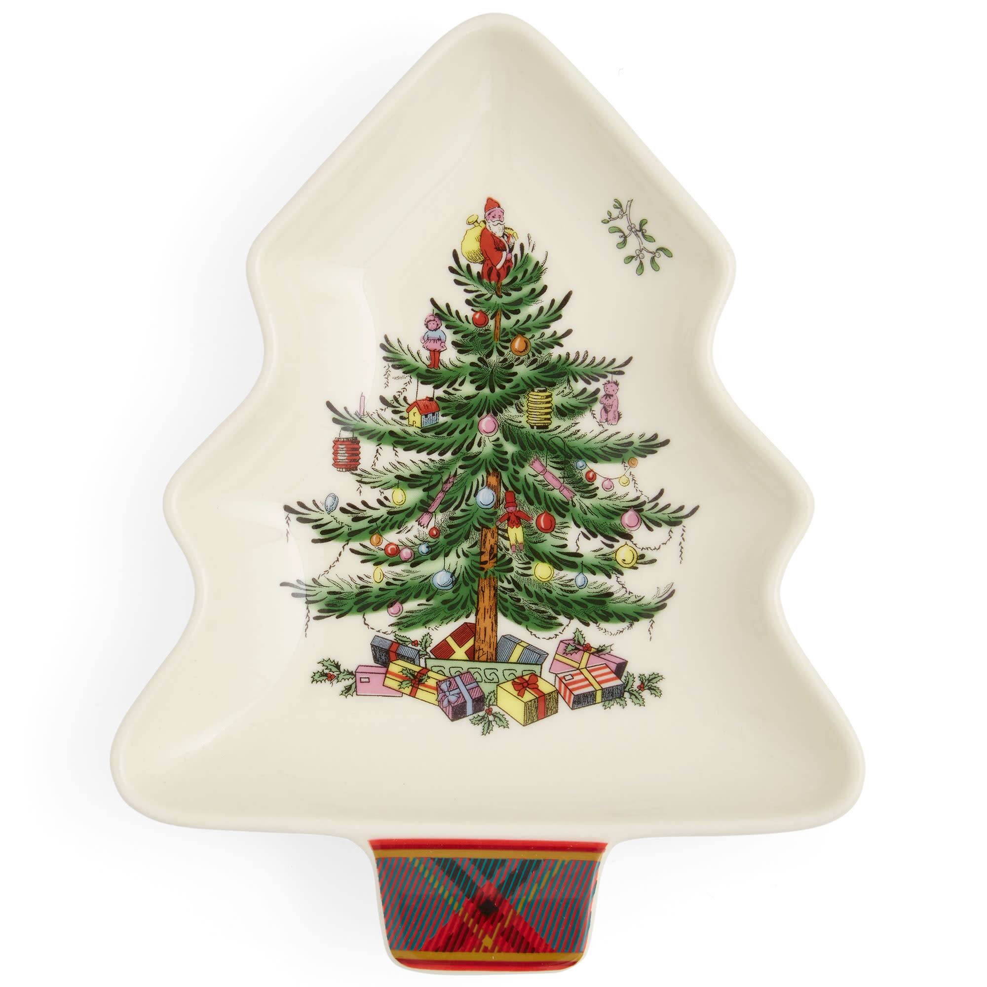 Front. Spode - Spode Christmas Tree Tartan Spoon Rest - Multicolored.
