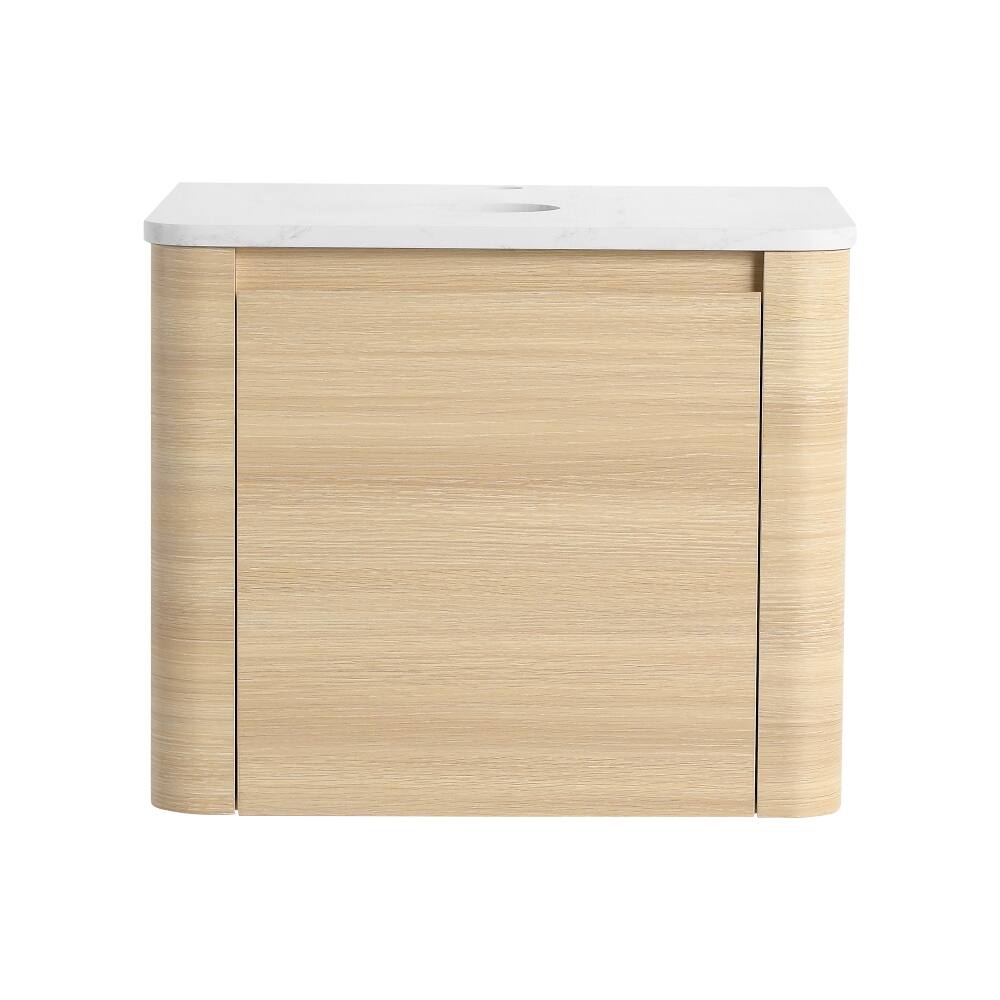 Alt View 1. Loheer - Loheer 24 inch wall mounted bathroom vanity American White Oak floating vanity base without sink - American White Oak.