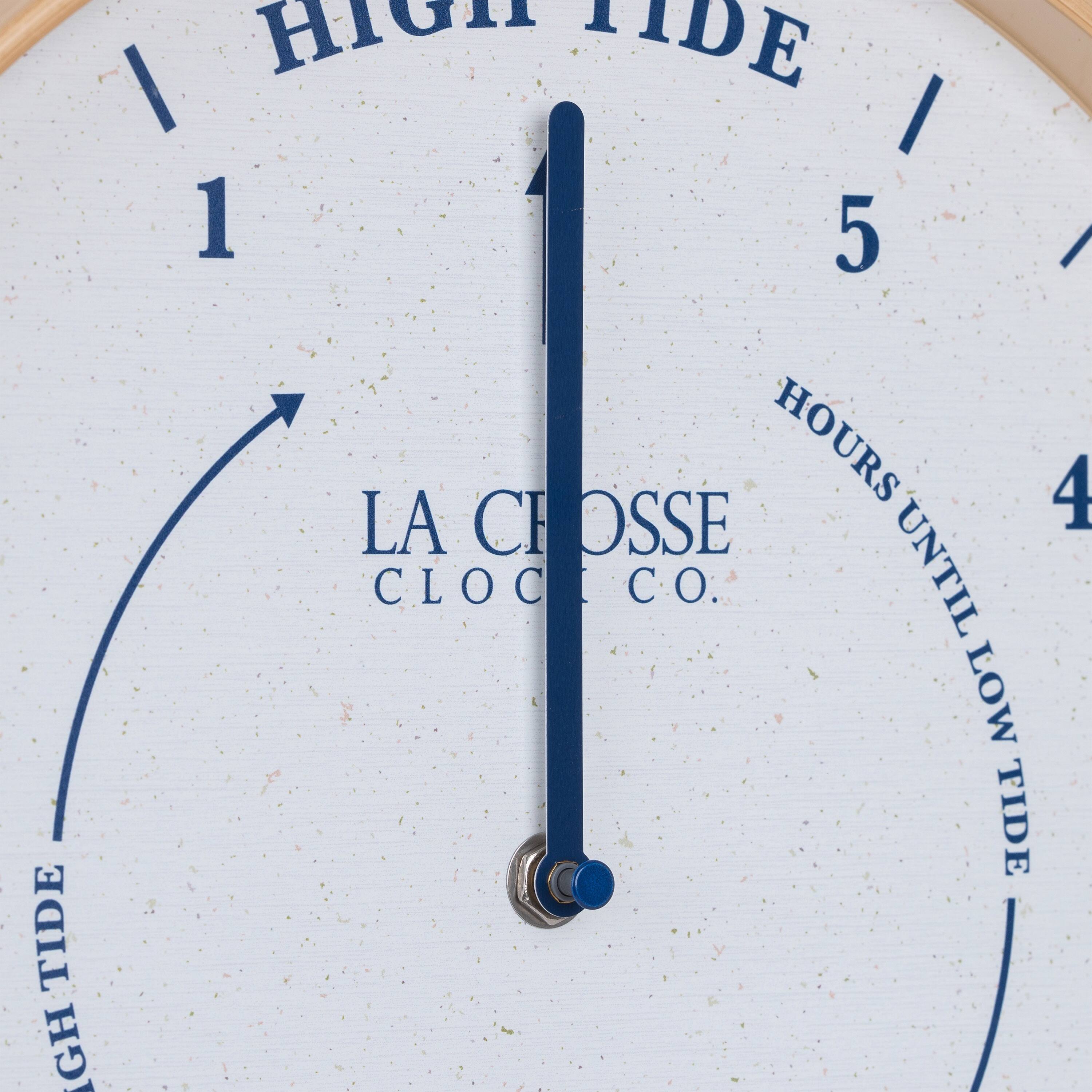 I HIGH TIDE I 1 5 HOURS UNTIL LOW TIDE LA CROSSE CLOCK CO.