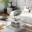 Angle. Costway - Coffee Table Modern Rectangular Coffee Table Metal Frame For Living Room - White.