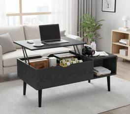 AOITUN - Lift Top Coffee Table with Storage , Versatile Furniture for Daily Use, Ideal for Living Room or Office - Black
