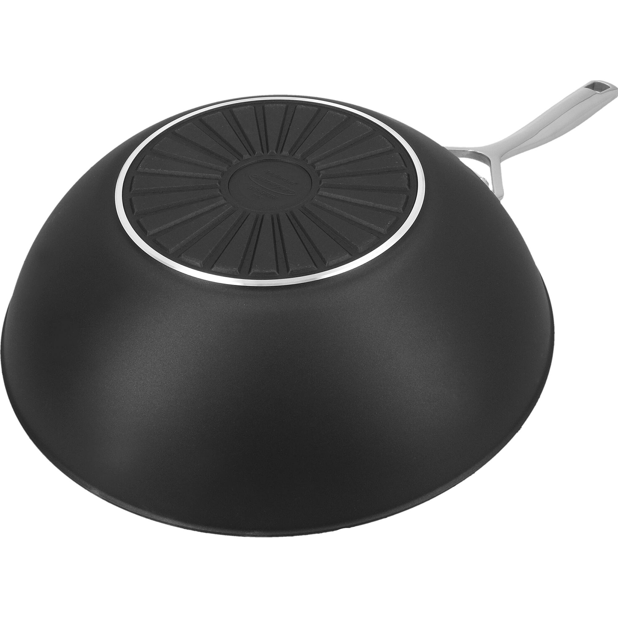 Alt View 3. Demeyere - Demeyere AluPro Ceramic 12-inch Aluminum Nonstick Wok - Black.