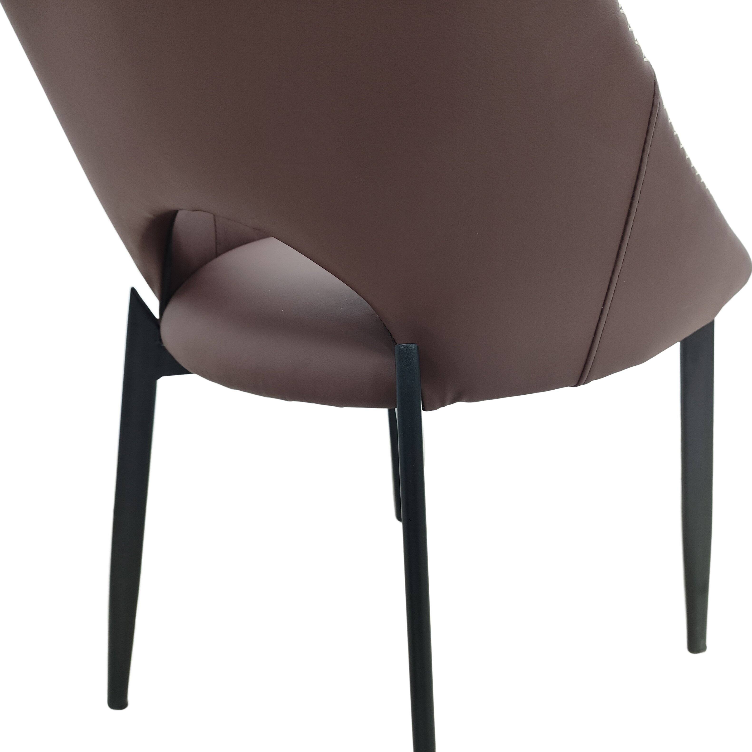 Alt View 7. LeisureMod - Amalfi 2-PCS Contemporary Upholstered Accent Dining Chair, Foam-Cushioned Living Room & Kitchen Side Chair - Plum Purple.