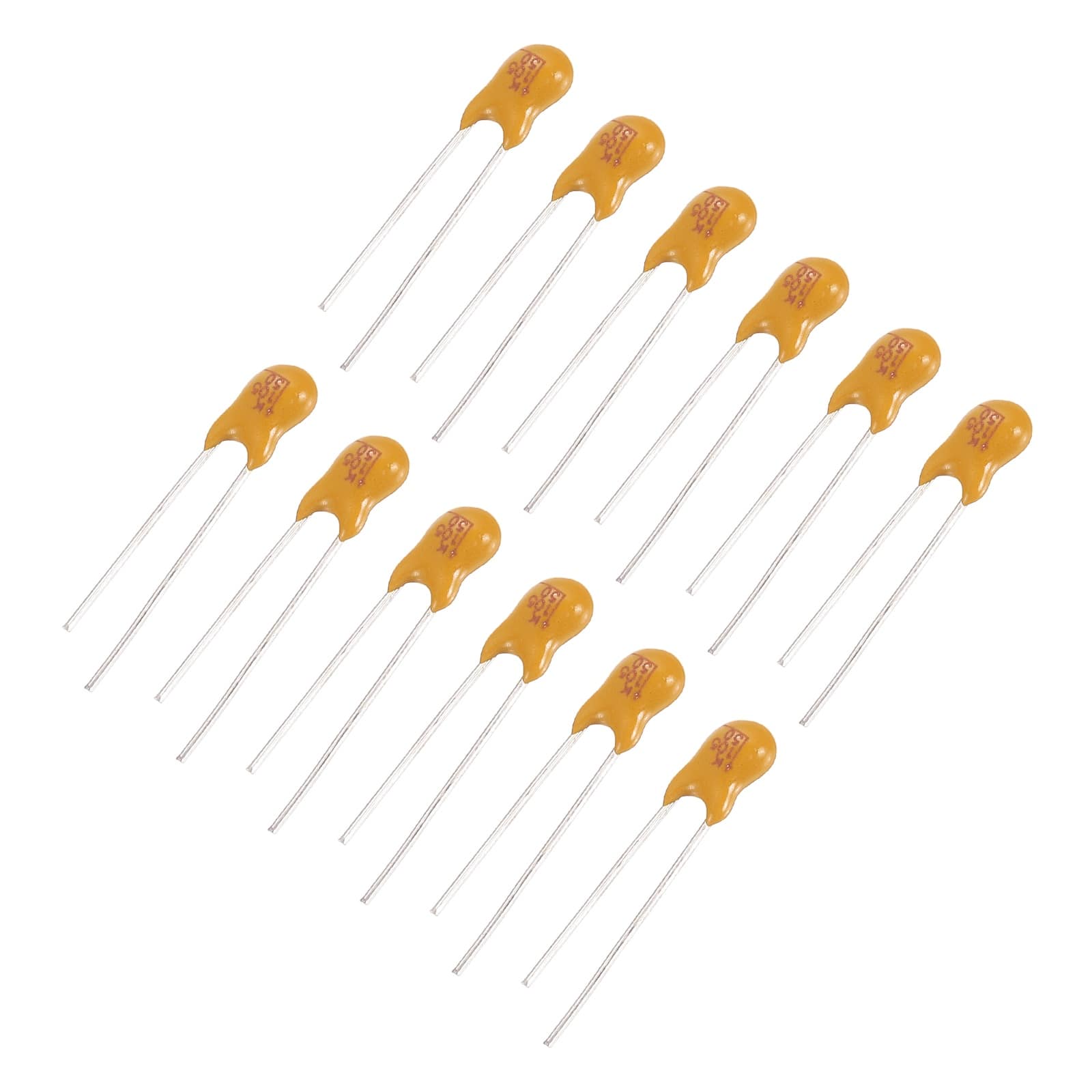 Unique Bargains - Tantalum Capacitor 1uF 50V Yellow Radial Dipped, for Circuit Boards/DIY/Computer, 12pcs - Orange price history on PriceWatchPro
