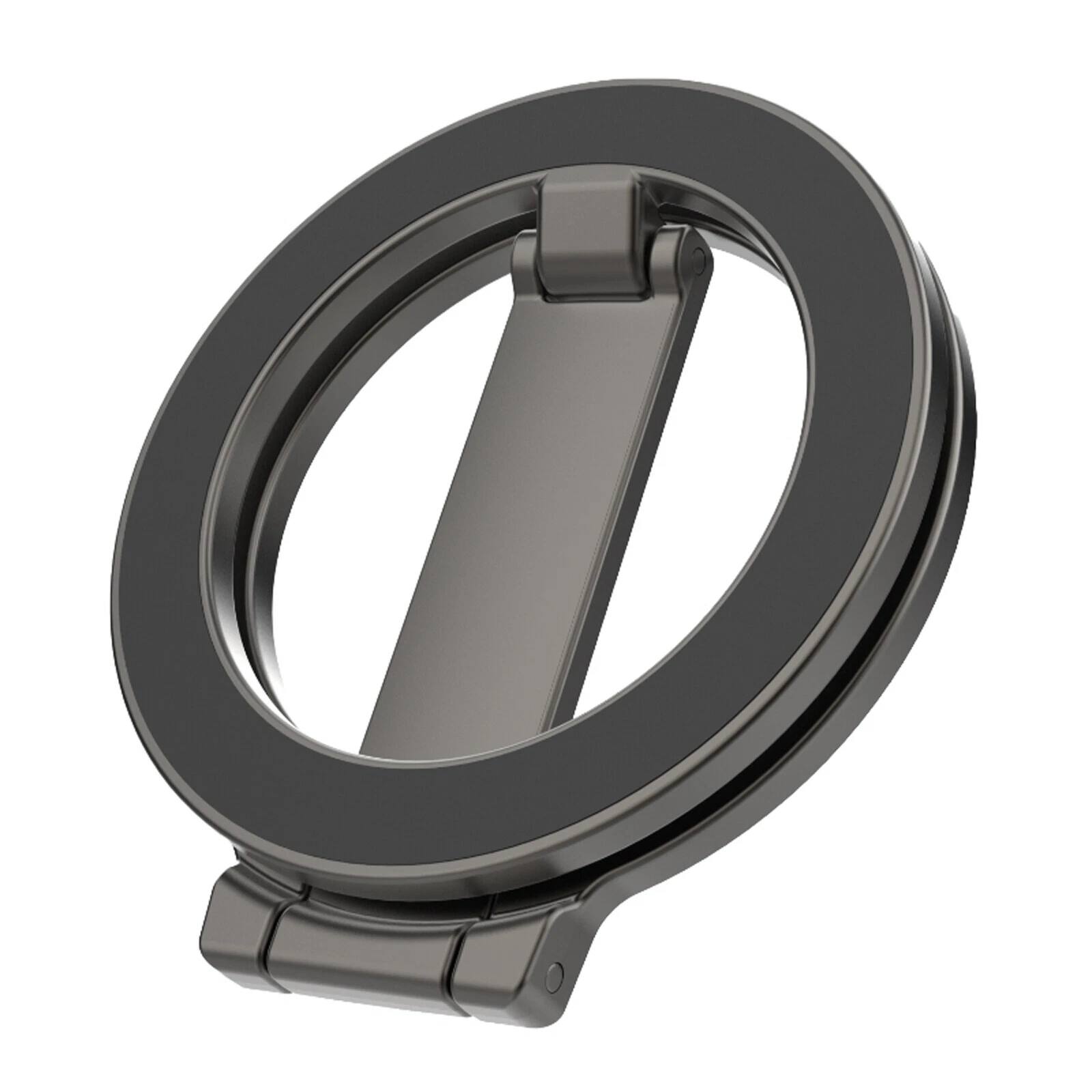 Angle. Dteck - Magnetic Phone Ring Holder For iPhone/Samsung/Google Series Adjustable Metal Stand Fit for Mag Safe & Car Mount - Black.