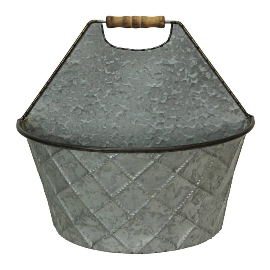 Small And Large Rocks Special T Imports Large & Small Galvanized Metal Rustic Wall Pocket ...