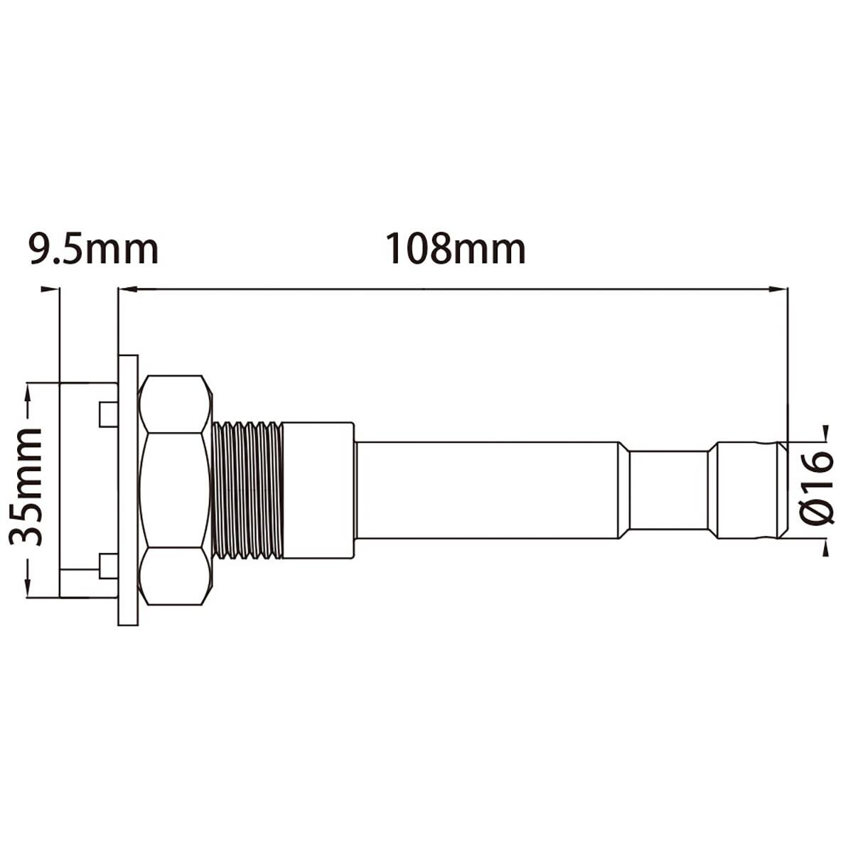 9.5mm 108mm 35mm Ø16