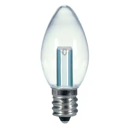 Front. SATCO - Satco C7 E12 (Candelabra) LED Bulb Warm White 7 Watt Equivalence 1 pk.