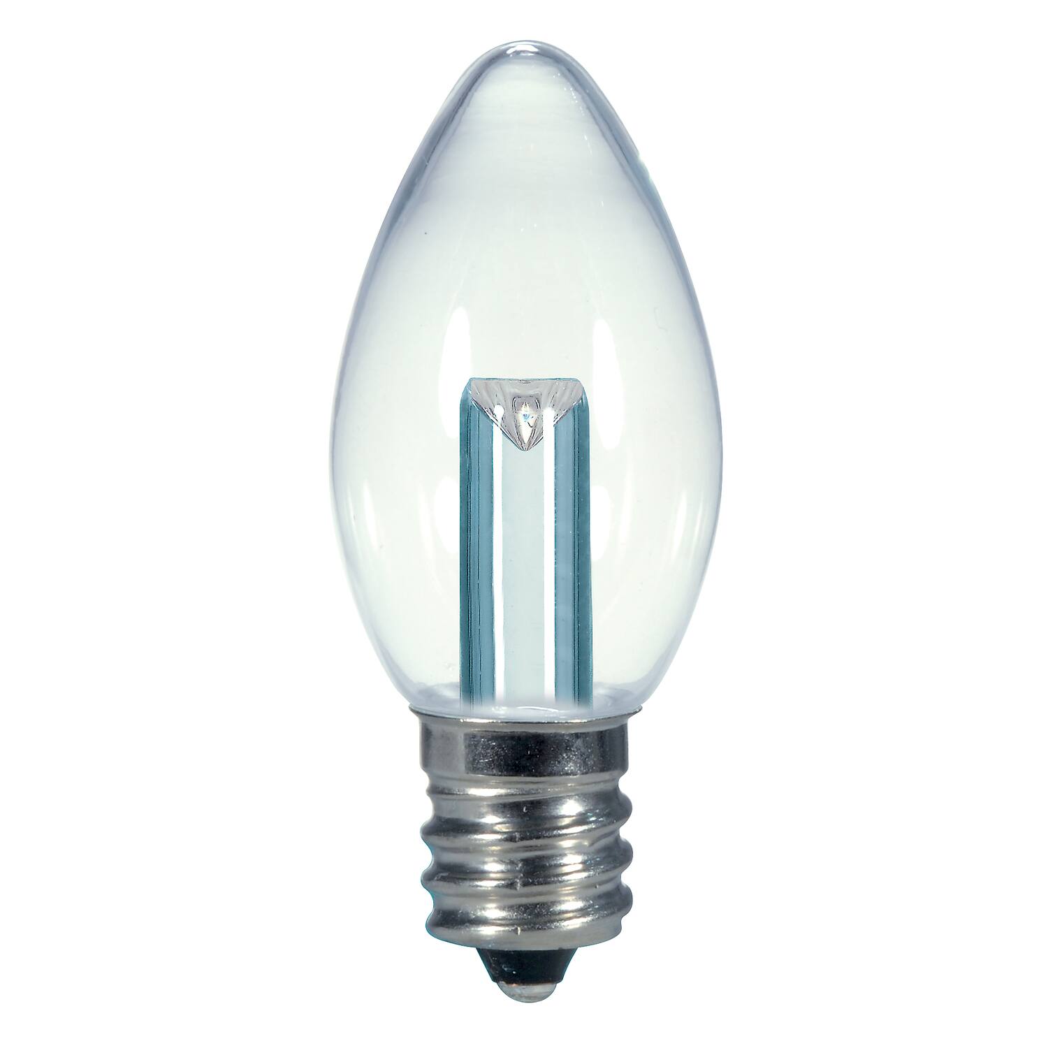 Front. SATCO - Satco C7 E12 (Candelabra) LED Bulb Warm White 7 Watt Equivalence 1 pk.