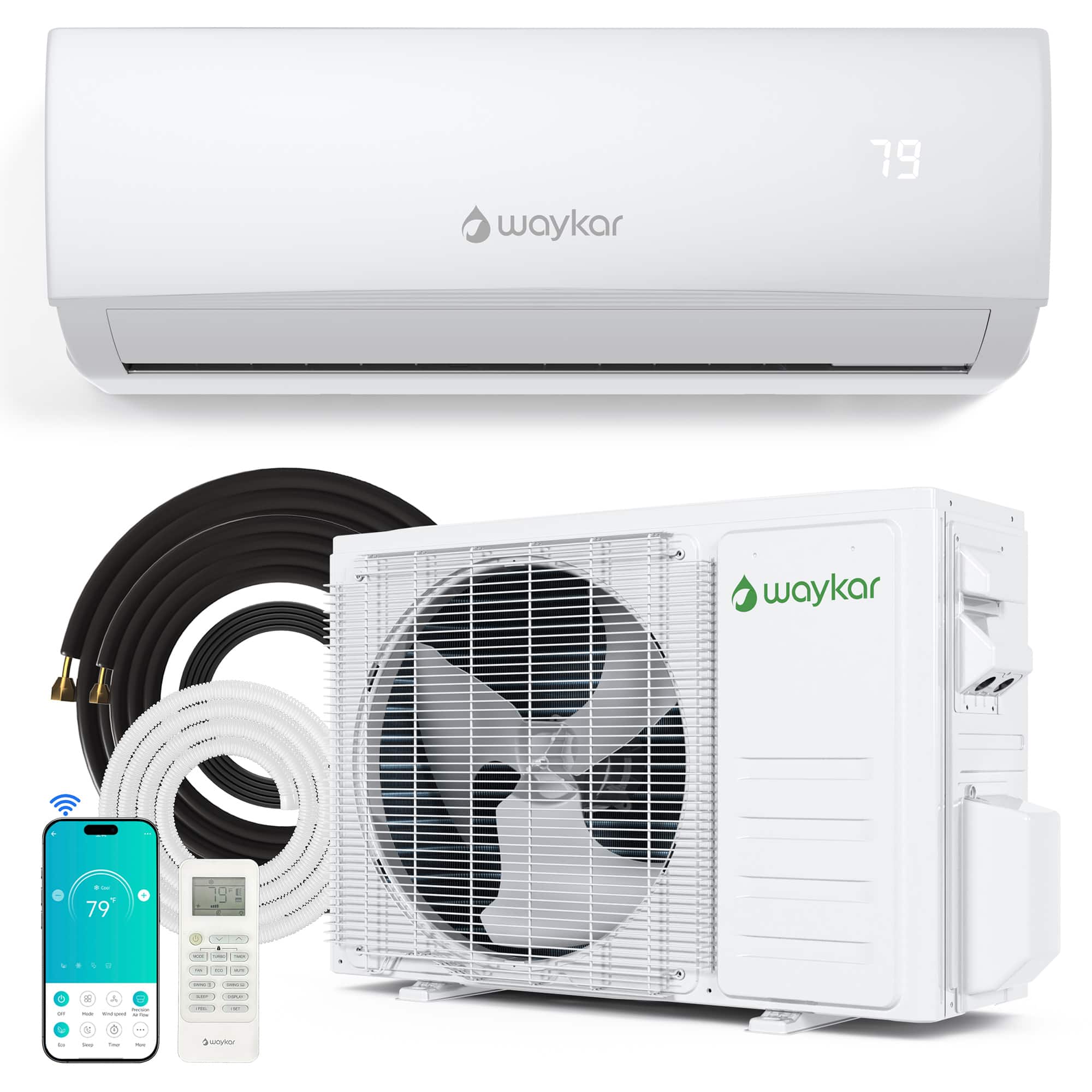 Waykar - 12000 BTU Mini Split Air Conditioner - White