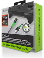 bionik
USB Type-A
USB Type-C
LYNX™
10 FOOT (3M) CHARGE AND SYNC CABLE REINFORCED WITH KEVLAR
CABLE DE CHARGE ET DE SYNCHRONISATION RENFORCÉ DE 3 METROS, REFORZADO CON KEVLAR
CABLE DE CARGA Y SINCRONIZACIÓN DE 3 METROS, REFORZADO CON KEVLAR
*Controller not included.
*Contrôleurs non inclus.
XBOX SERIES X/S
FOR X/S
LIFT LEVER