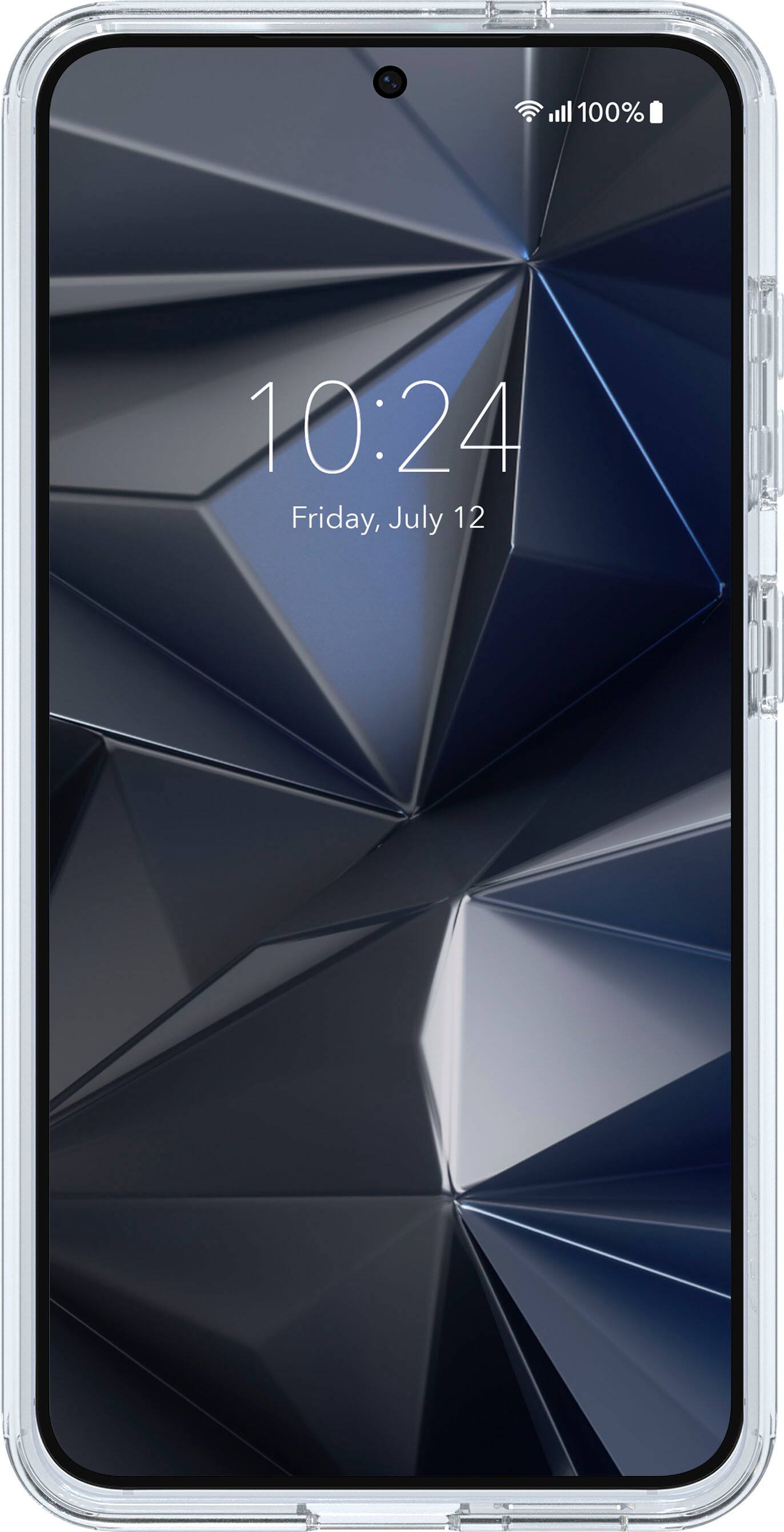 The text on the image reads "100% 10:24 Friday, July 12."