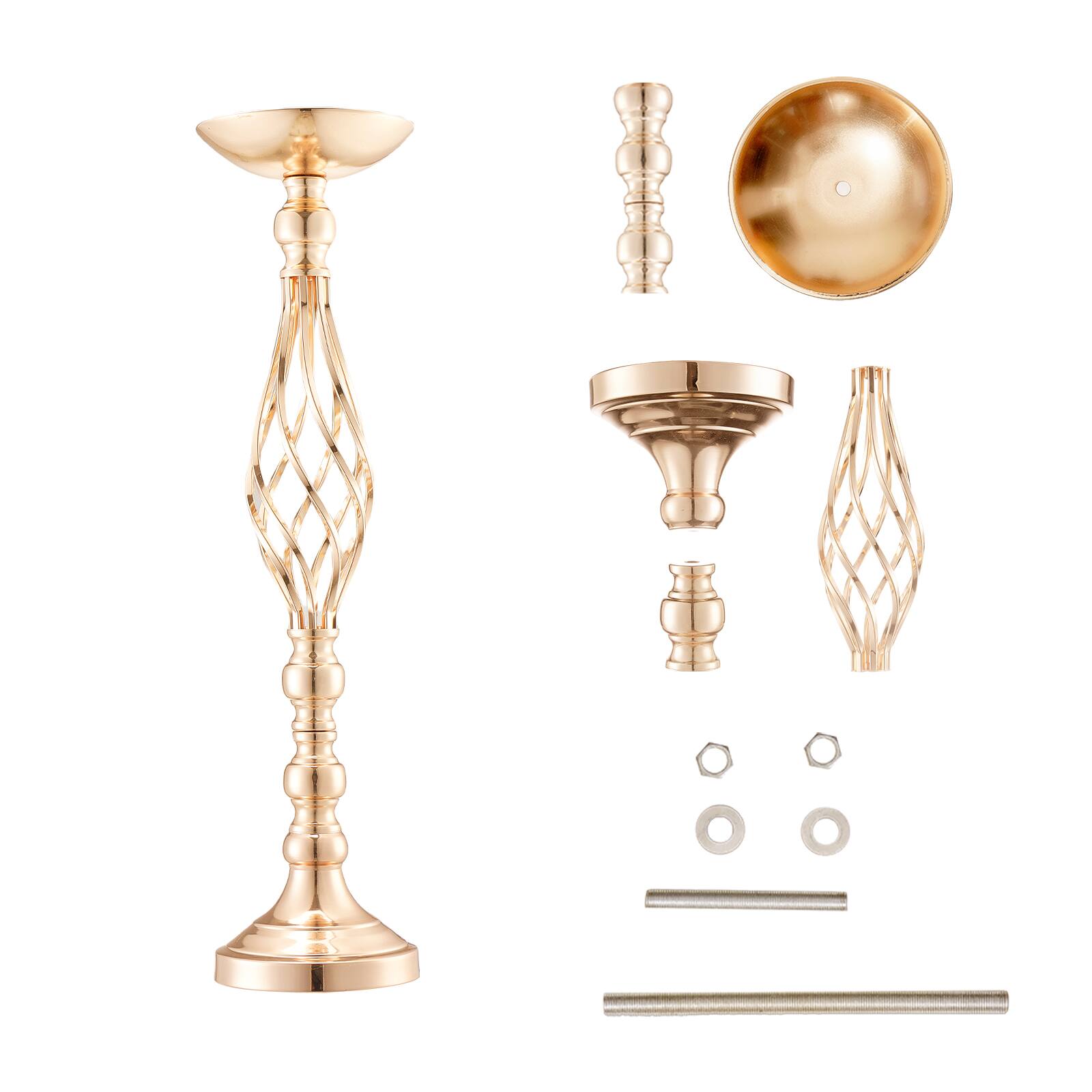 Alt View 5. VEVOR - 20PCS 58cm/22.83” Tall Wedding Flower Vase, Metal Wedding Centerpiece, Gold Floral Arrangement Stand Display Rack - French Gold.