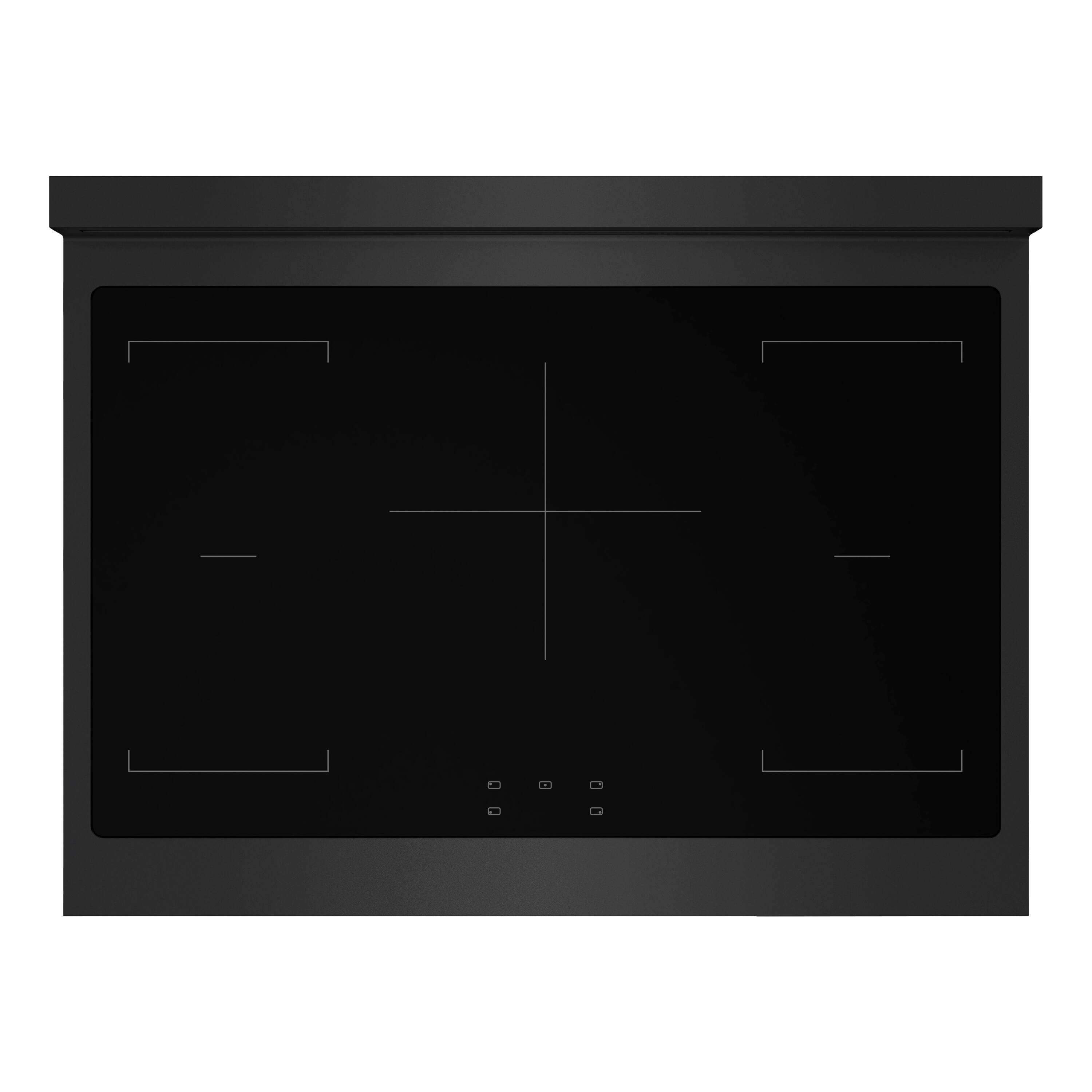 Back. ZLINE - Autograph 36 in. 5.2 cu. ft. Paramount Freestanding Induction Range w/ 5 Burners in Black Steel & Bronze Helix Handle - Stainless Steel.
