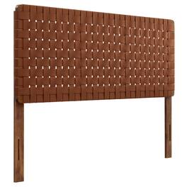 Sparta Weave Vegan Leather Queen Headboard by Modway - Brown