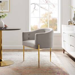 Savour Tufted Performance Velvet Accent Chair by Modway - Light Gray