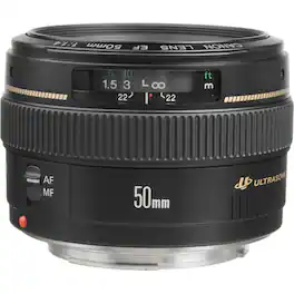 EF 50mm f/1.4 USM Standard and Medium Telephoto Lens for Canon SLR Cameras, Fixed - Black
