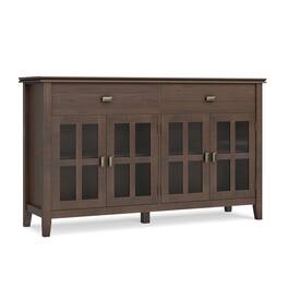 Simpli Home - Artisan 60 inch Wide Solid Wood Transitional Large 4 Door Sideboard Buffet - Natural Aged Brown