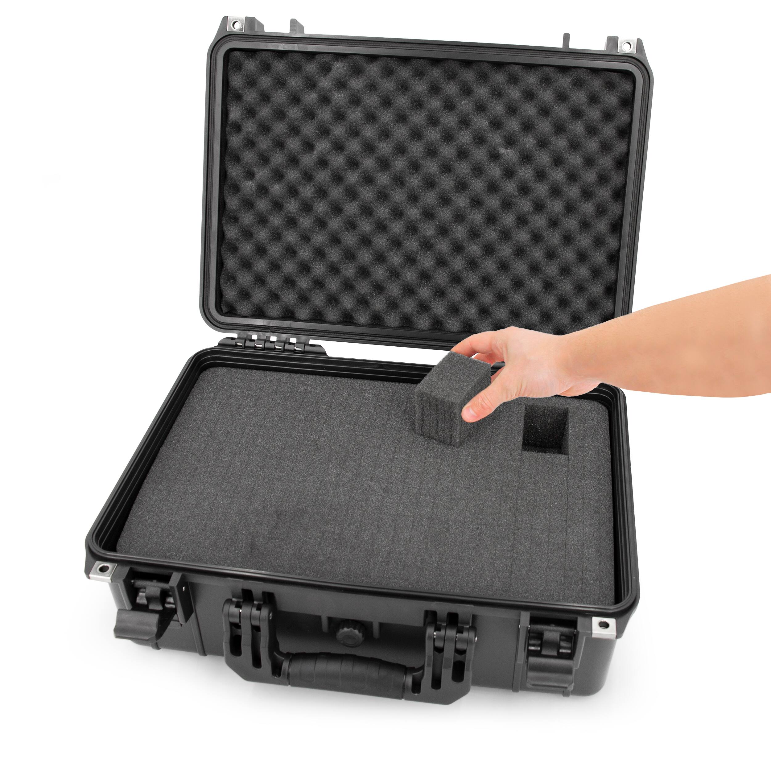 Alt View 1. CASEMATIX - Heavy-Duty 18" Waterproof Hard Case w/ Pre-Diced Pluckable Foam – Secure Storage for Electronics, Tools & Gear.