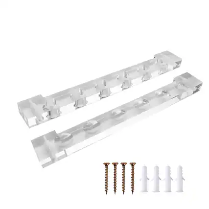 Front. GSE Games & Sports Expert - 2-Piece Acrylic 6 Billiard Pool Cue Rack Wall Mounted Holders, Pool Cue Sticks Wall Rack Set - Clear.