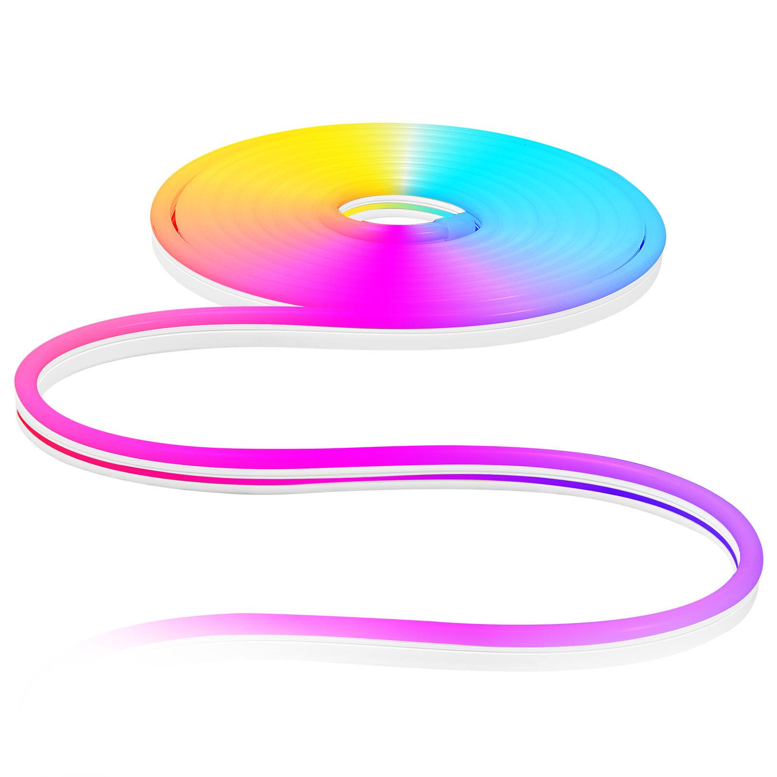 Alt View 5. VEVOR - LED Neon Rope Light, 16.4ft, Flexible RGBIC LED Strip Light, Control with App/Remote,Works with Alexa & Google Assistant - White.