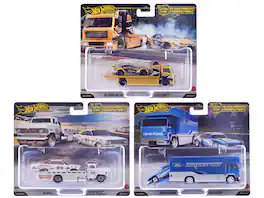 "Team Transport" 3 piece Set J 2025 "Car Culture" Series Diecast Model Cars by Hot Wheels - Multicolor
