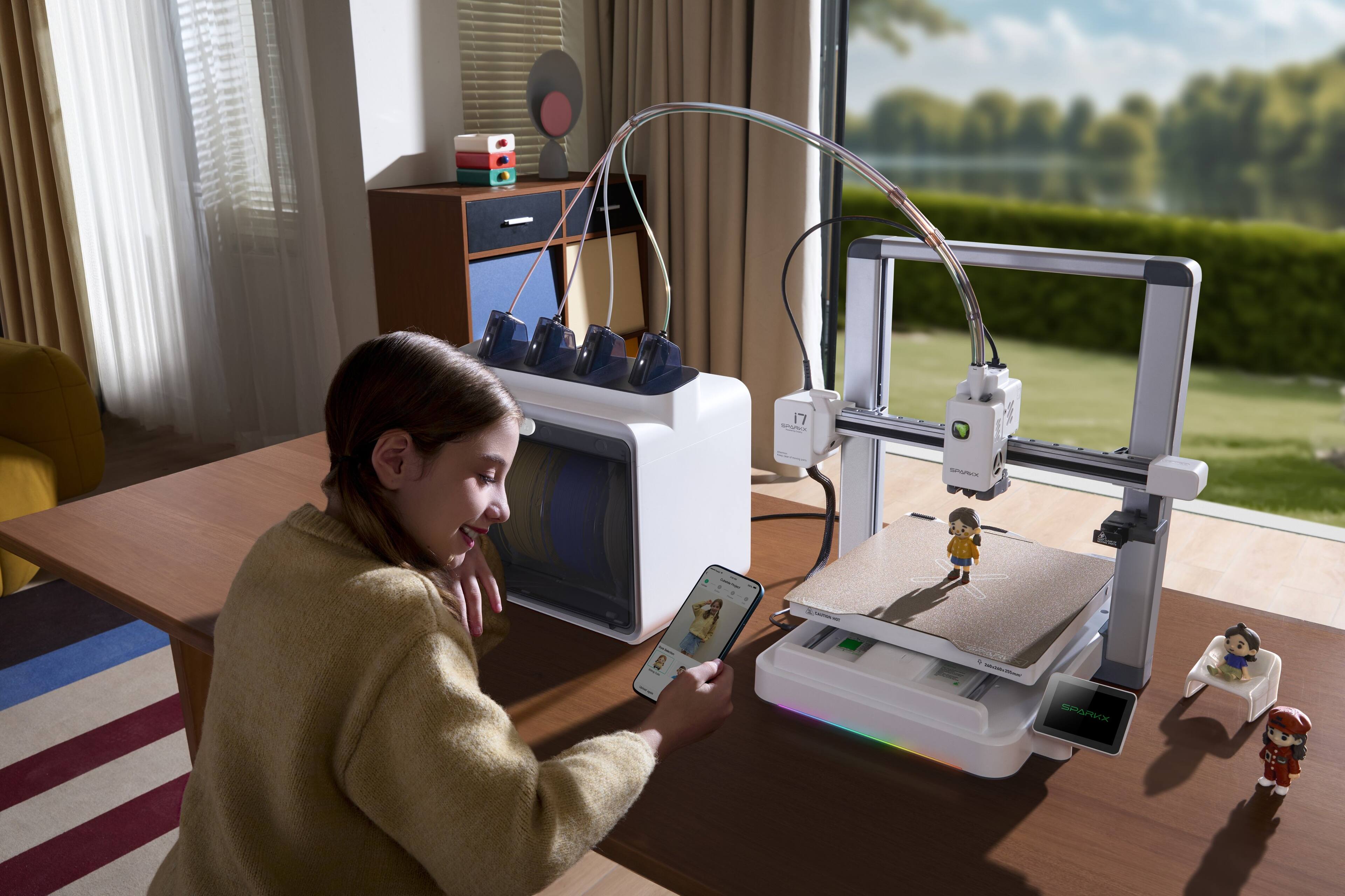 Alt View 1. Creality - i7 Color Combo 3D Printer - White.