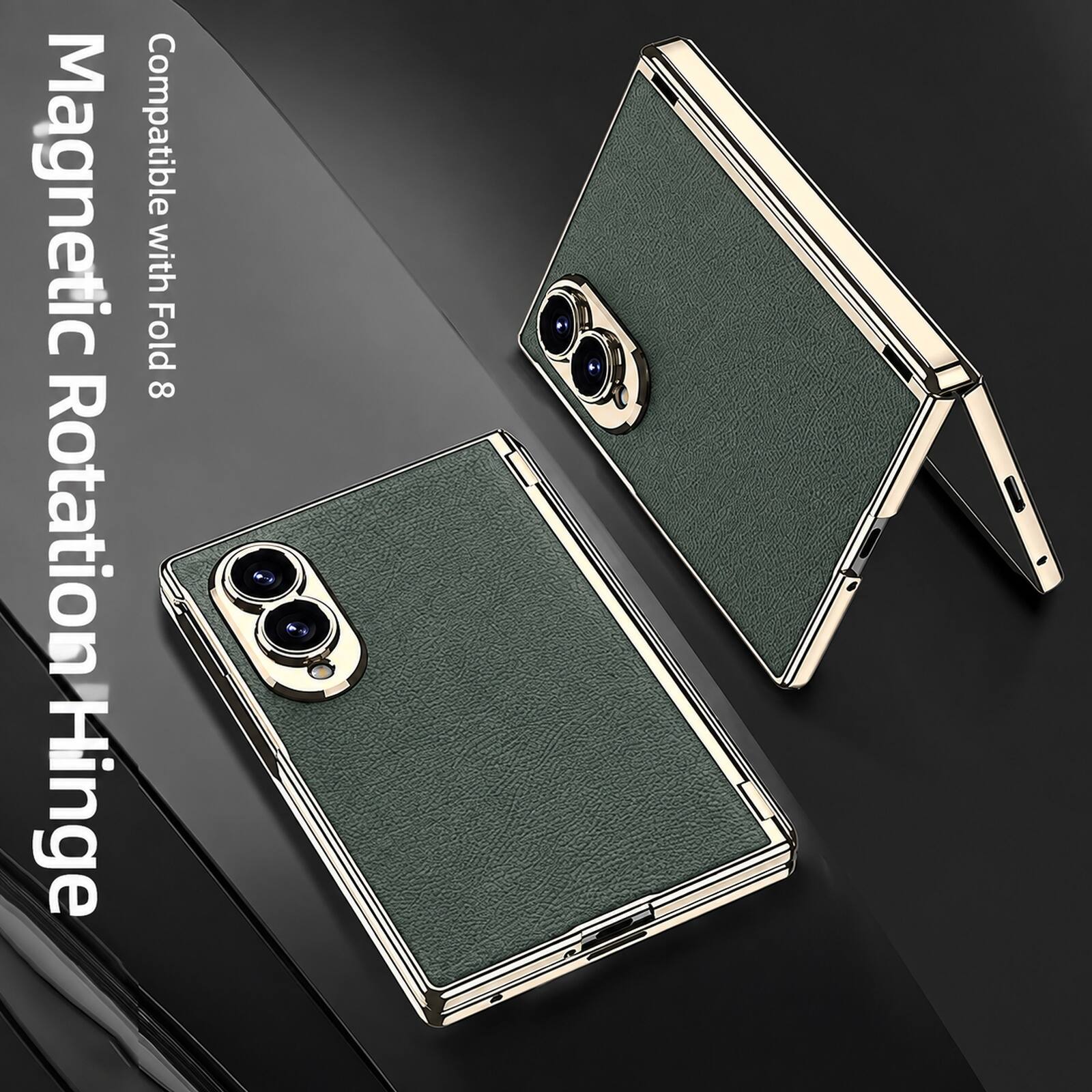 Dteck Shockproof Leather Texture Case for Samsung Galaxy Z Fold8, Rigid ...