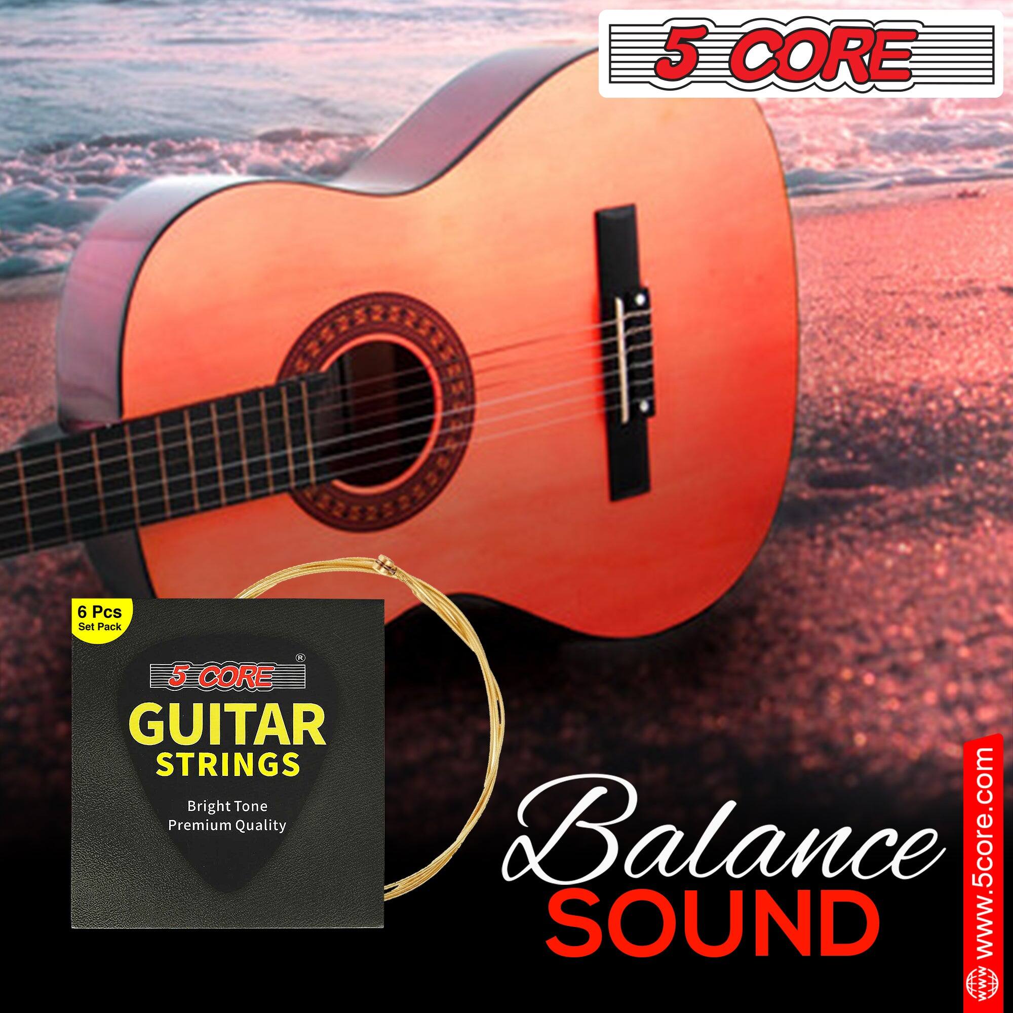 5 CORE  
6 Pcs Set Pack  
GUITAR STRINGS  
Bright Tone  
Premium Quality  

Balance SOUND  

www.5core.com