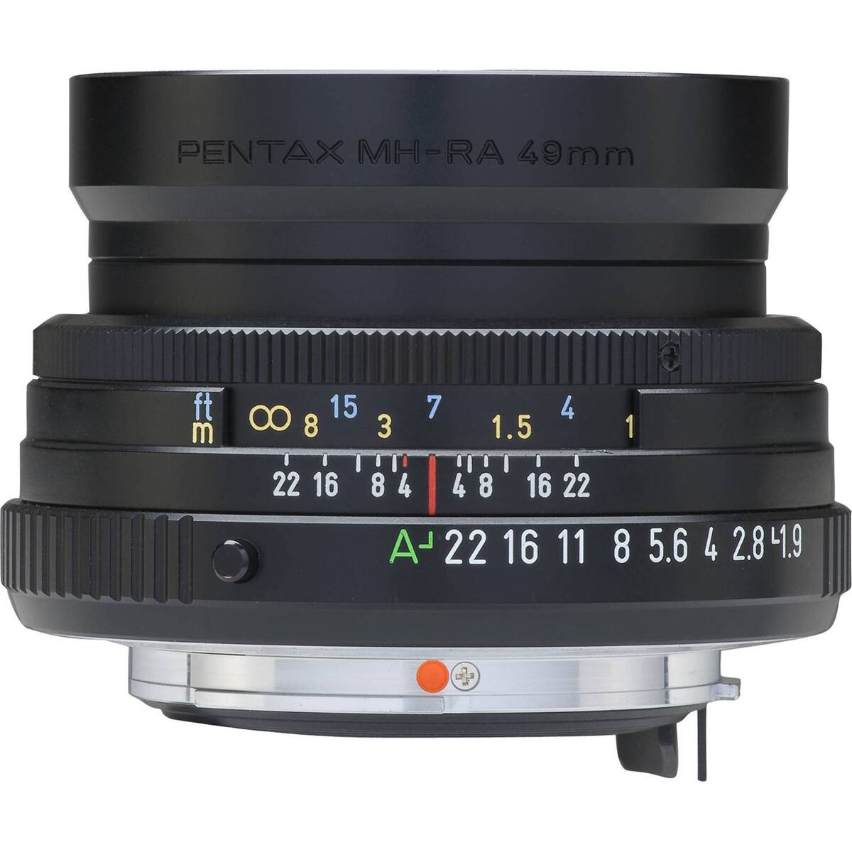 PENTAX MH-RA 49mm

ft m
∞ 8 15 7 4 8 3 1.5 1

22 16 8 4 48 16 22

A-2216118

5.6 4 2.8 4.9