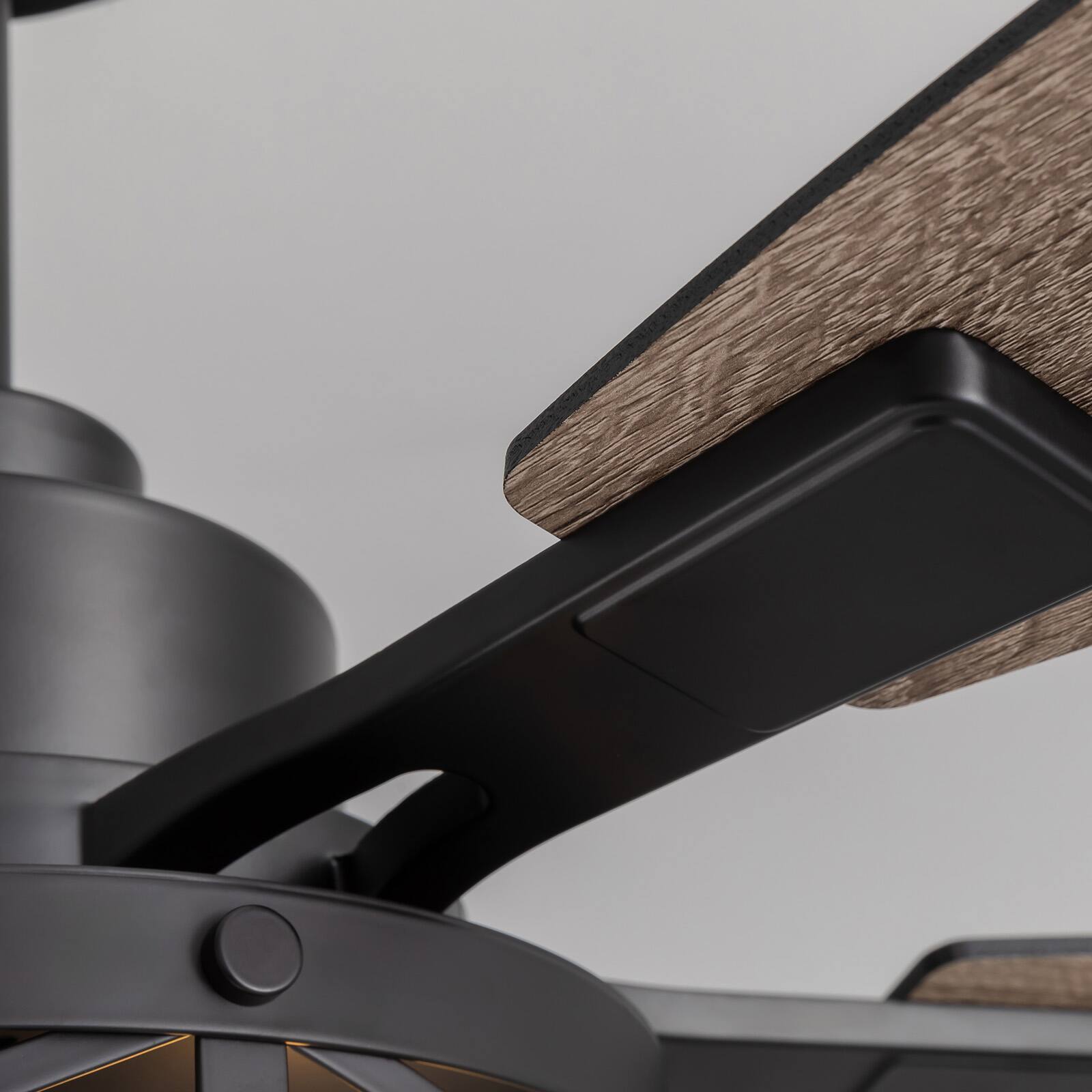 Alt View 10. Siljoy - 52-in Rustic Cage Ceiling Fan with Walnut or Black Color Blades Ceiling Fan With Light - Remote Included ( 5-Blade ) - Matte Black.